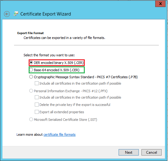 The wrong, and right choice to make when exporting a certificate for use with openssl