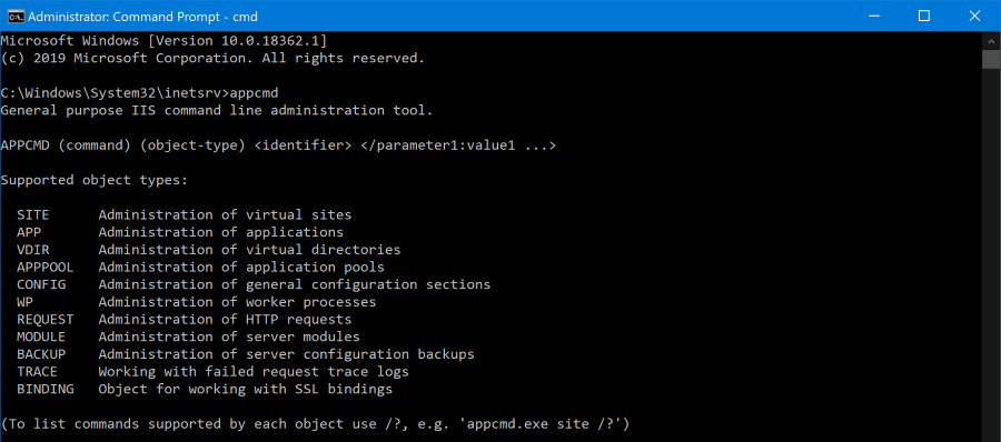 Appcmd is a command line tool that comes with IIS which can be used to perform many configuration tasks for IIS