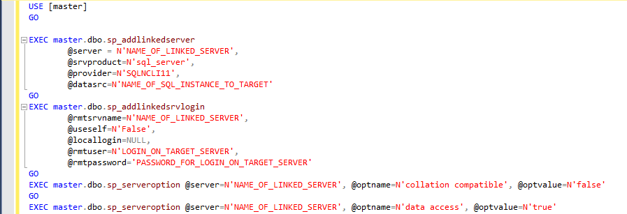 Creating a linked server where the linked server name is different to the server it's targeting