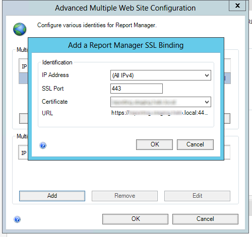 Configuring the SSL binding for Reporting Services