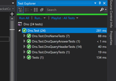 All the tests passing after actually running in Visual Studio 2017