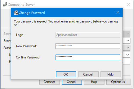 Changing password for a user with MUST_CHANGE set via the SQL Server Management Studio user interface