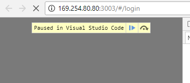 Chrome showing that it's been paused by Visual Studio Code