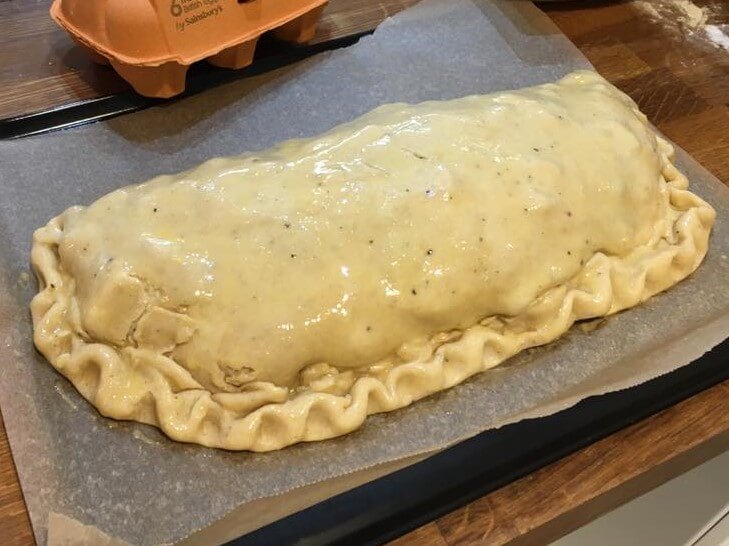 Cheese and Potato Pasty, not yet cooked!