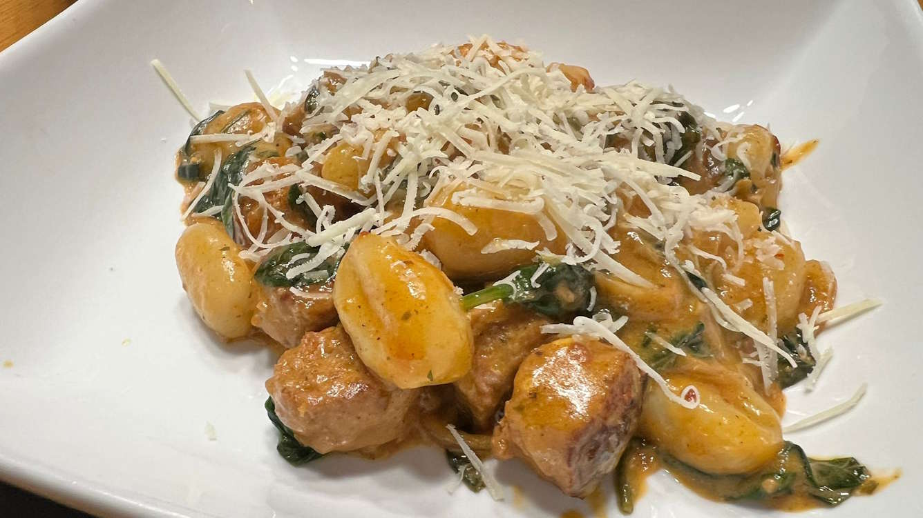 Red Pesto and Sausage Gnocchi